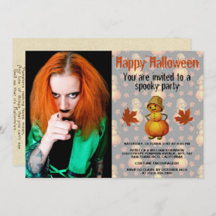 Convites Festa de Halloween Spooky Pumpkin Man com chapéu d