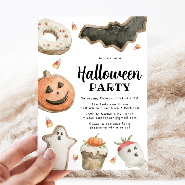 Convites Festa de Halloween Sweet Treats (Criador carregado)