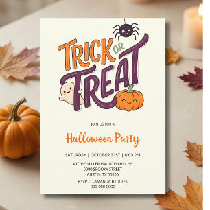Convites Festa de Halloween 'Trick or Treat'