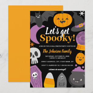 Convites Festa de Halloween Vamos Ficar Assustadores 