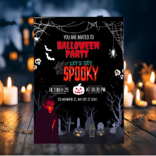 Convites Festa de Halloween Vamos Ficar Assustadores
