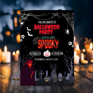 Convites Festa de Halloween Vamos Ficar Assustadores