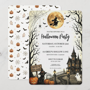 Convites Festa de Halloween Vintage Assustadora