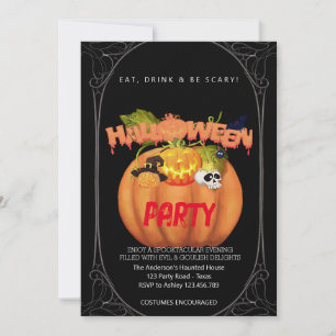 Convites Festa de Halloween Vintage Gothic