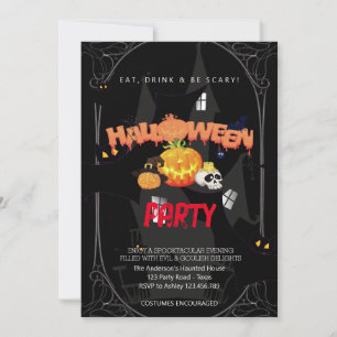Convites Festa de Halloween Vintage Gothic