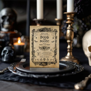 Convites Festa de Halloween Vintage Gothic para Adultos com