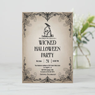 Convites Festa de Halloween Vintage Wicked Good Time