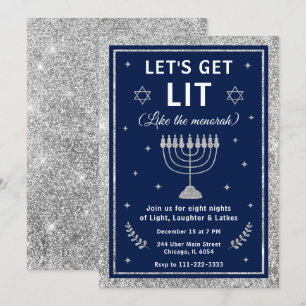 Convites Festa de Hanukkah Vamos Ficar na Luz