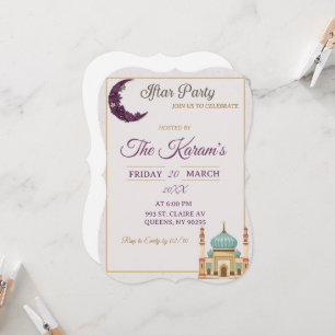 Convites Festa de Iftar da Mesquita Minimalista Boho no Ram