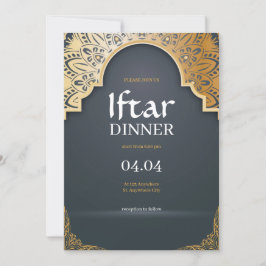 Convites Festa de Iftar de Ramadão Cinza Elegante