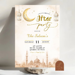 Convites Festa de Iftar do Ramadão na Mesquita Minimalista