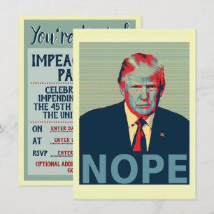 Convites Festa de Impeachment Donald Trump Nope