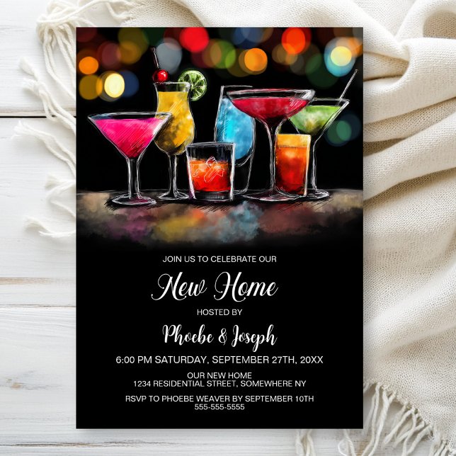 Convites Festa de Inauguração da Casa com Coquetéis (Criador carregado)