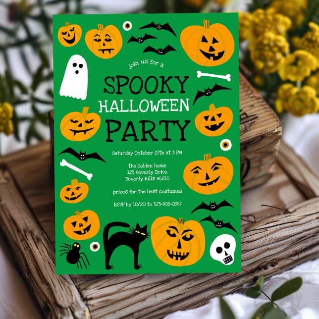 Convites Festa de Jack-o-lanternas do FESTA HALLOWEEN Perso (HALLOWEEN PARTY Jack-o-lanterns Cute Custom Invitation
)