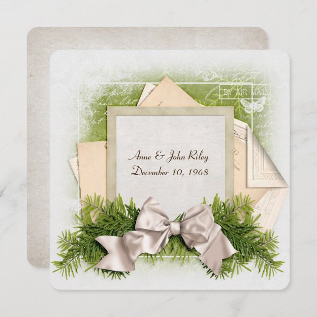 Convites Festa de jantar de aniversário de casamento de Nat (Frente/Verso)