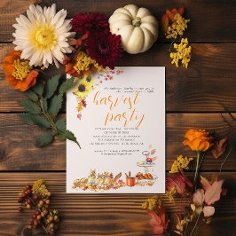 Convites Festa de Janto de Ação de Graças da Colheita de Ou