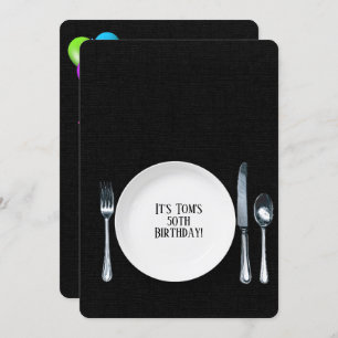 Convites Festa de Janto de Aniversário Convide a preto