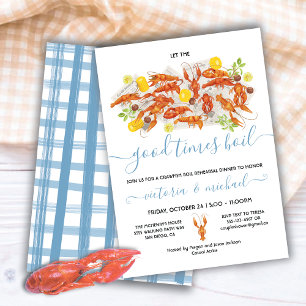 Convites Festa de Janto de Ensaio de Noivados de Lagosta