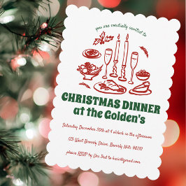 Convites Festa de Janto de Férias Desenhadas à Mão