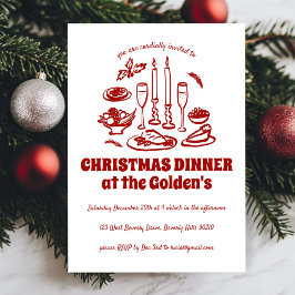 Convites Festa de Janto de Férias Desenhadas à Mão