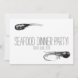 Convites Festa de Janto de frutos do mar, Delicada de Cockt