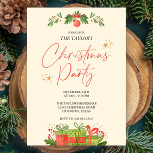 Convites Festa de Janto de Natal Vermelho e Verde