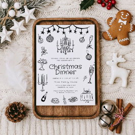 Convites Festa de Janto Desenhado à Mão