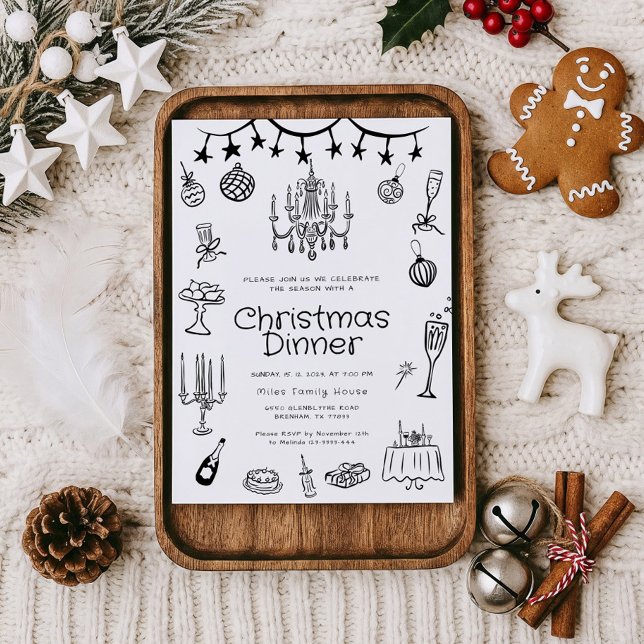 Convites Festa de Janto Desenhado à Mão (Criador carregado)