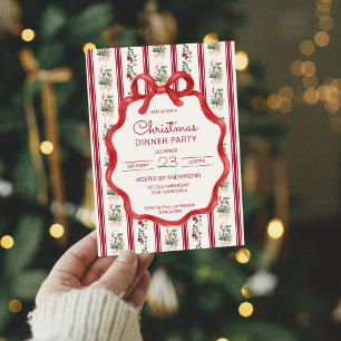 Convites Festa de janto do retro natalino strips