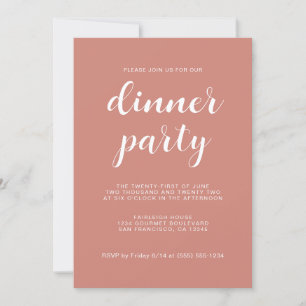 Convites Festa de Janto TerraCotta de Script Chic Simples
