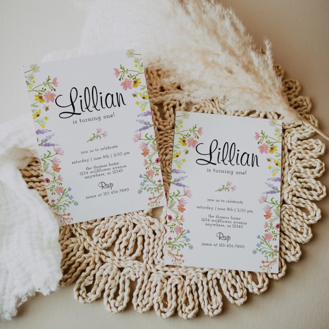 Convites Festa de Jardim de Flores Selvagem (Criador carregado)