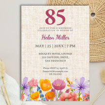 Festa de Jardim Floral de Aniversário de 85 Anos E