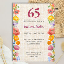 Festa de Jardim Floral Elegante de 65 Anos