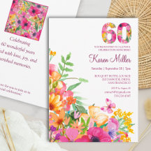 Festa de Jardim Floral Elegante para 60º Aniversár