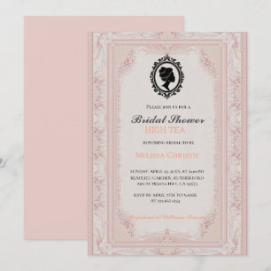 Convites festa de jardim high tea, lindo pastel suave