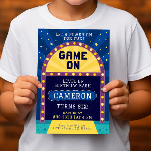 Convites Festa de Jogo Arcade de Nível Superior