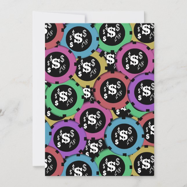 Convites Festa de jogo de casino da roleta de Las Vegas (Frente)