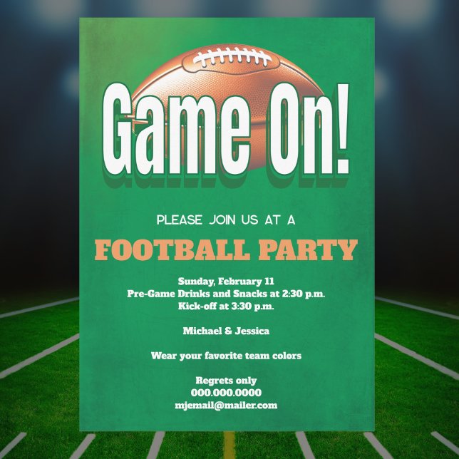 Convites Festa de Jogos de Futebol (Get ready to kick off your football game party in style with our Football Game Party Invitation. )