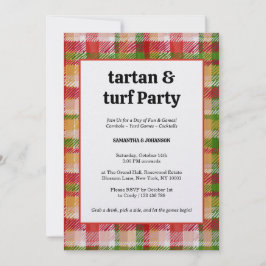 Convites Festa de Jogos de Jardim ao Ar Livre Tartan e Relv