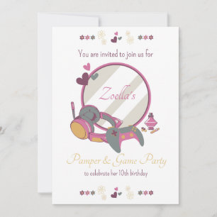 Convites Festa de Jogos e Mimos para Meninas