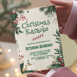 Convites Festa de Karaoke de Natal Floral
