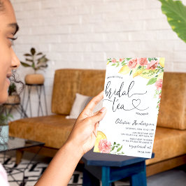 Convites Festa de Limão-de-Aquarela e de Chá-Rosa-de-Brida