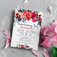Festa de limpeza floral vermelha vibrante com aqua