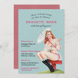 Convites Festa de Lingerie da Bachelorette Retro Vintage