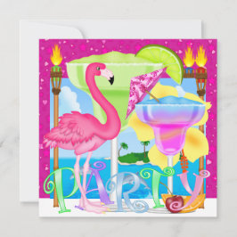 Convites Festa de Luau na Praia Paradisíaca