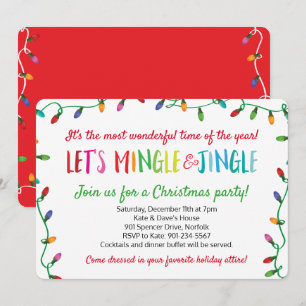 Convites Festa de Luzes de Natal da feliz Mingle e Jingle