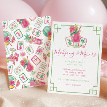 Festa de Mahjong e Coquetéis Pink & Green Palm Bea