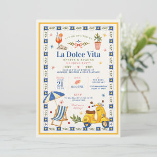 Convites Festa de Mahjong La Dolce Vita Spritz & Stacks