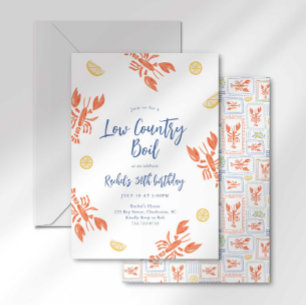 Convites Festa de Mariscos Low Country Boil Lagosta