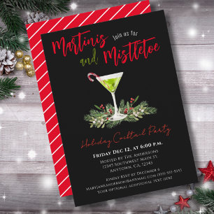 Convites Festa de Martini de Natal Elegante para Coquetel 